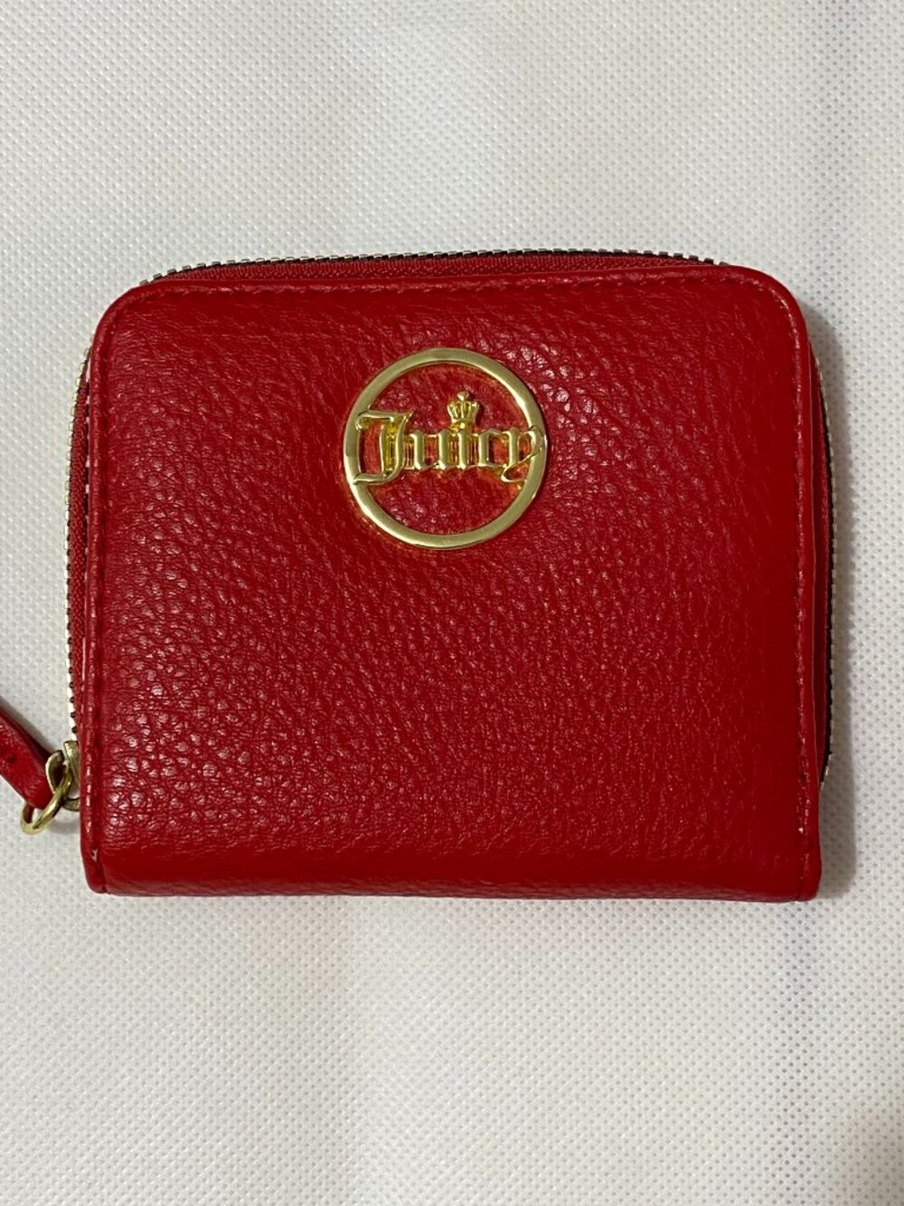 NWOT Red Juicy Couture Faux Leather Wallet Snap Closure and Zip Change Pocket